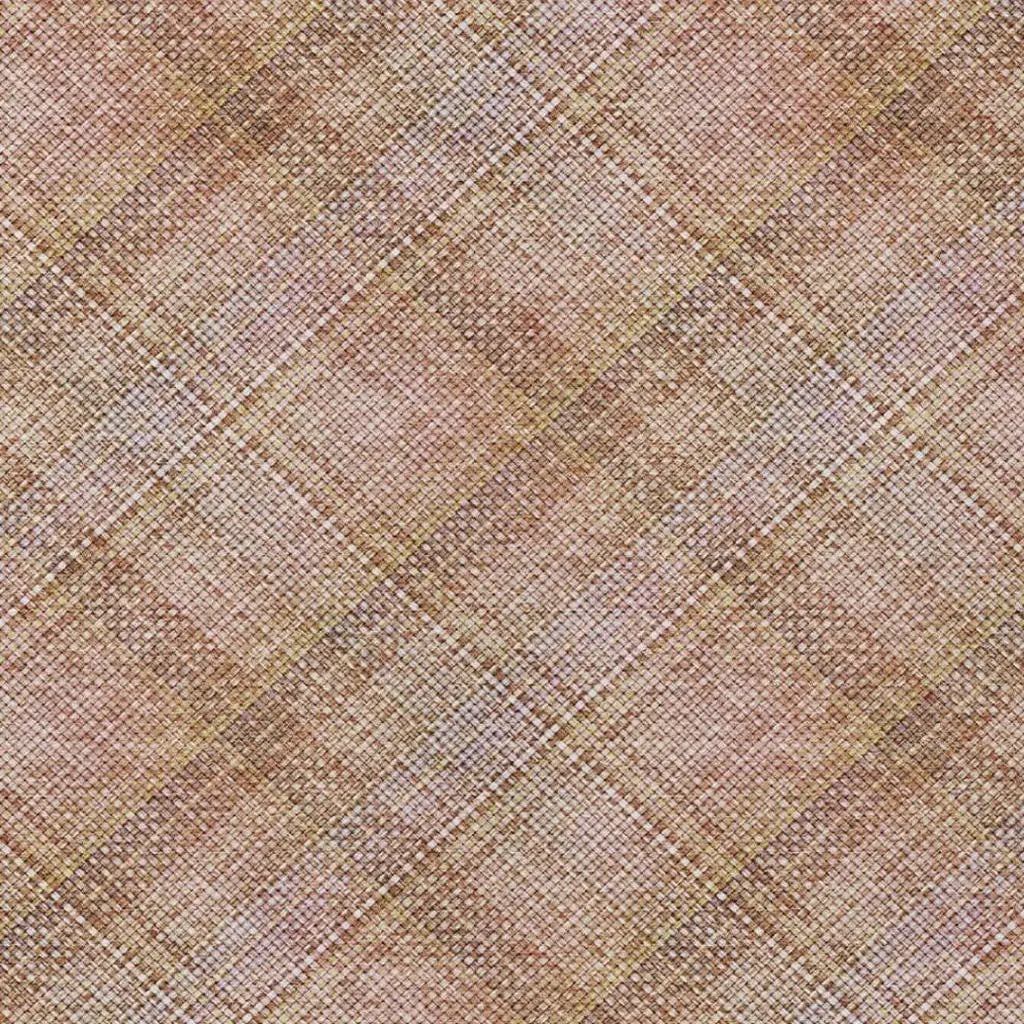 8' X 10' Copper And Orange Plaid Washable Indoor Outdoor Area Rug Homeroots Outdoor