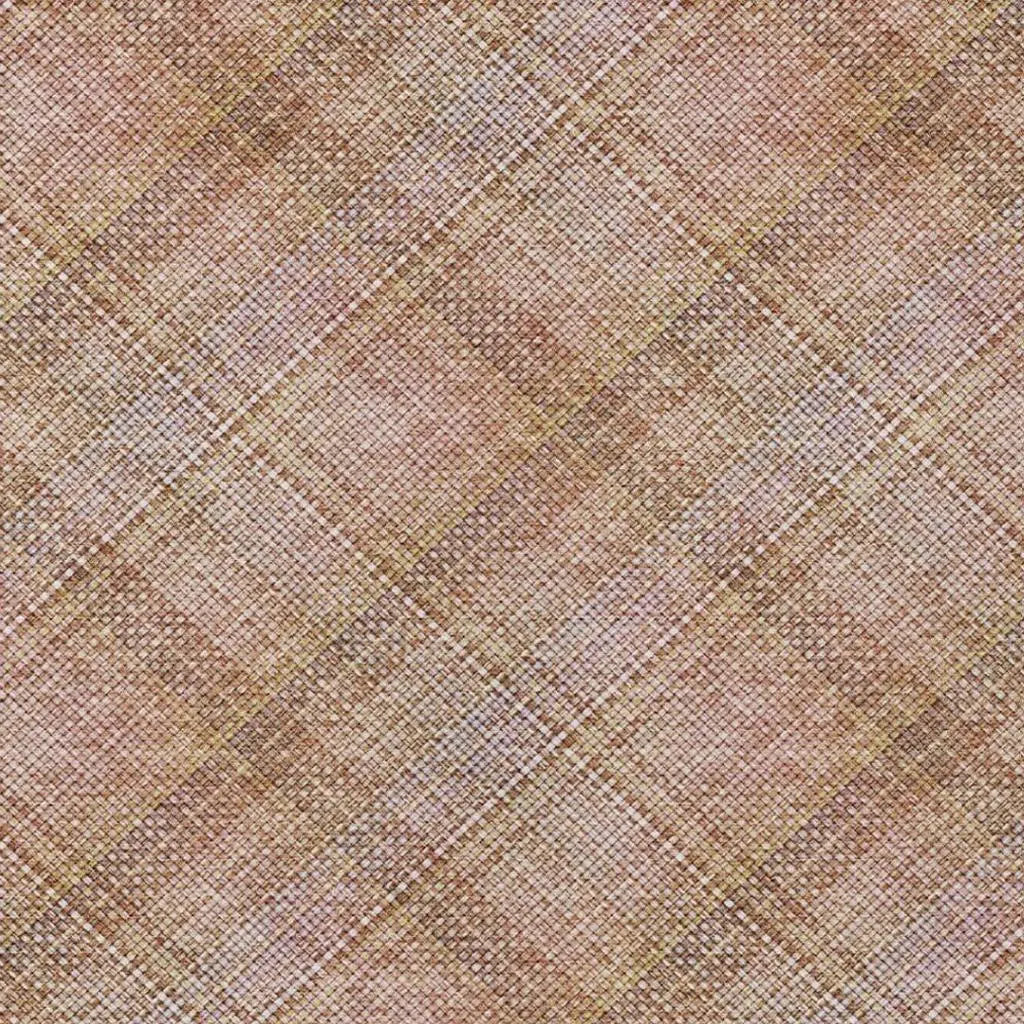 8' X 10' Copper And Orange Plaid Washable Indoor Outdoor Area Rug Homeroots Outdoor