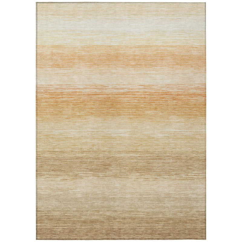 8' X 10' Copper And Orange Striped Washable Indoor Outdoor Area Rug Homeroots Outdoor