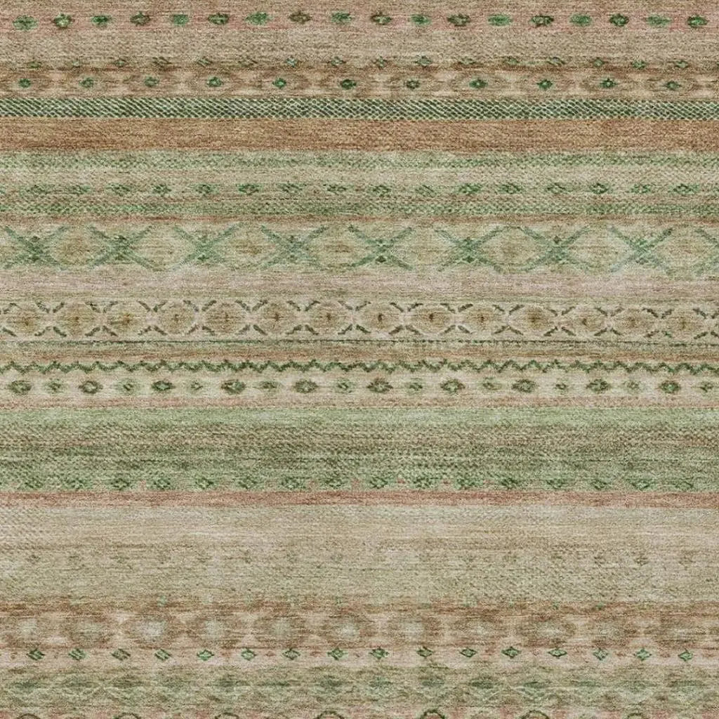 8' X 10' Copper And Orange Striped Washable Indoor Outdoor Area Rug Homeroots Outdoor