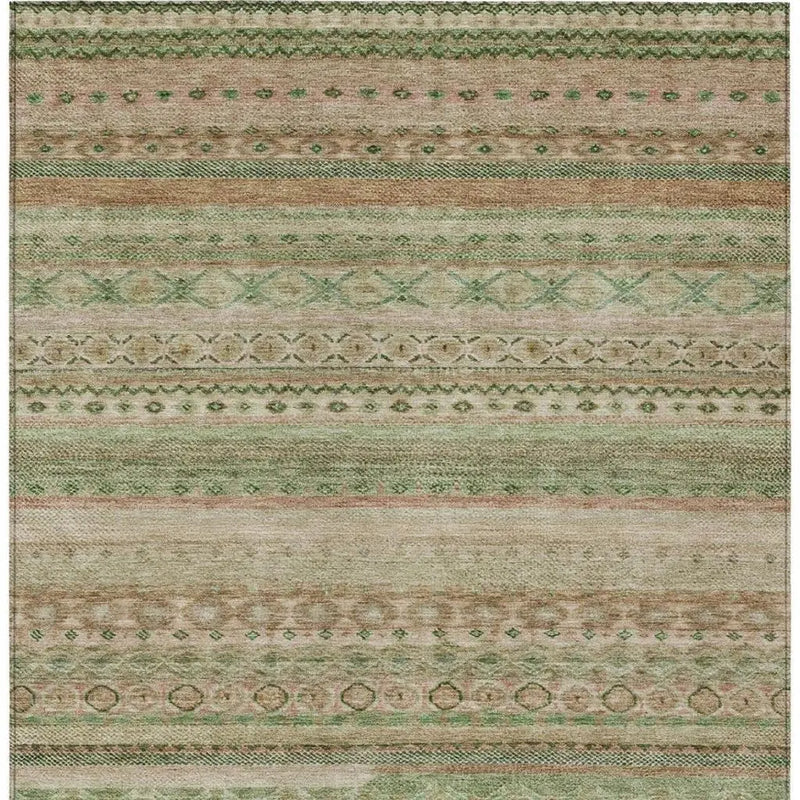8' X 10' Copper And Orange Striped Washable Indoor Outdoor Area Rug Homeroots Outdoor