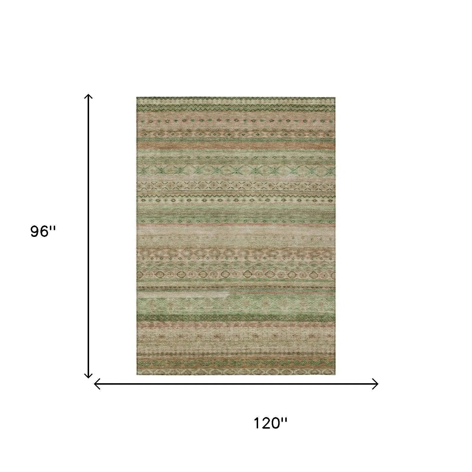8' X 10' Copper And Orange Striped Washable Indoor Outdoor Area Rug Homeroots Outdoor