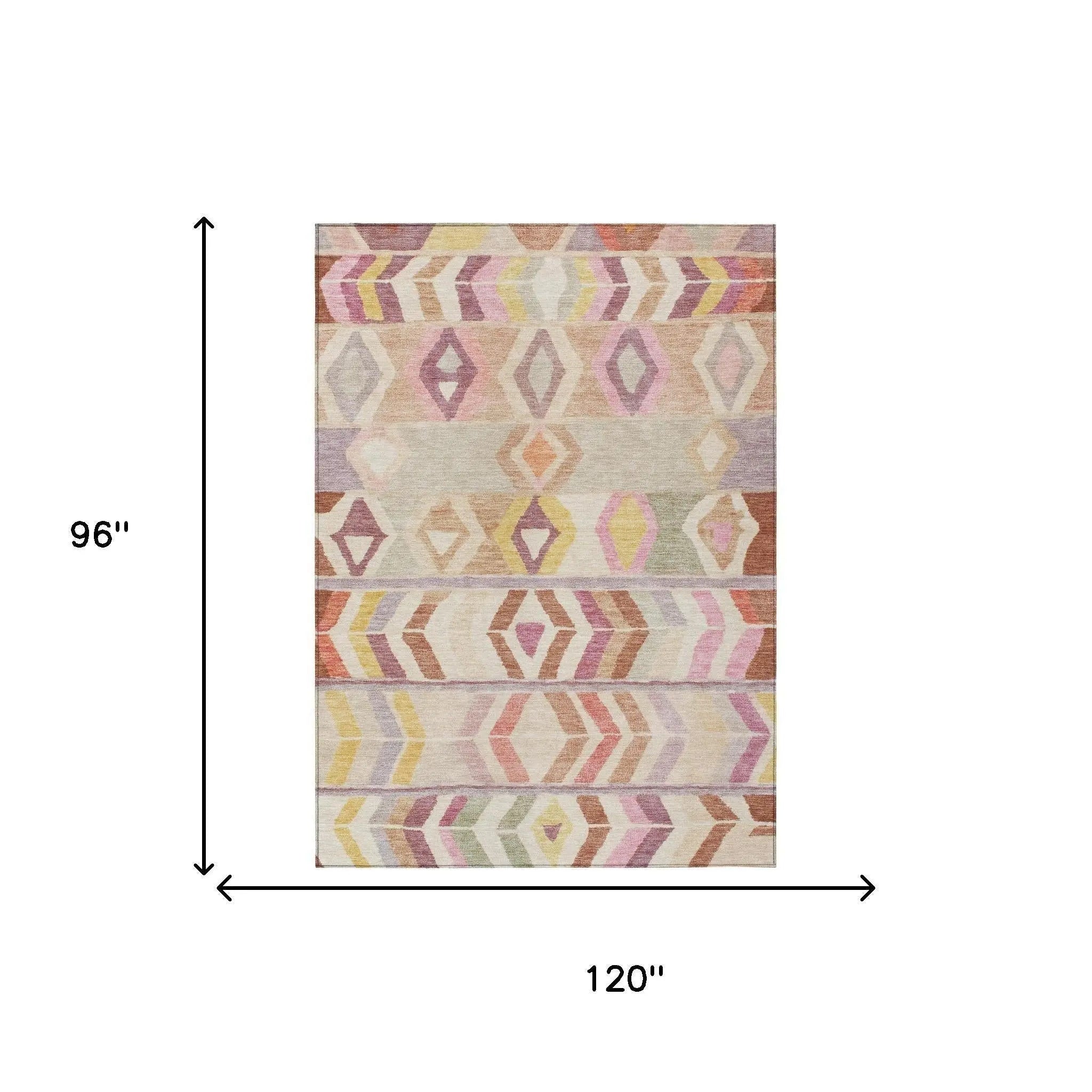 8' X 10' Copper And Orange Tribal Washable Indoor Outdoor Area Rug Homeroots Outdoor