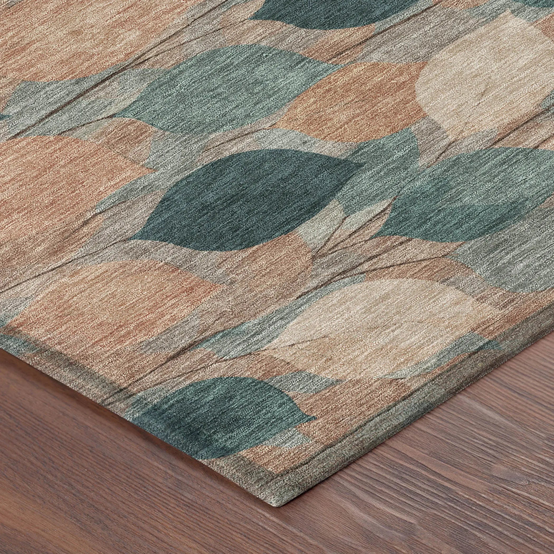 8' X 10' Copper And Salmon Floral Washable Indoor Outdoor Area Rug Homeroots Outdoor