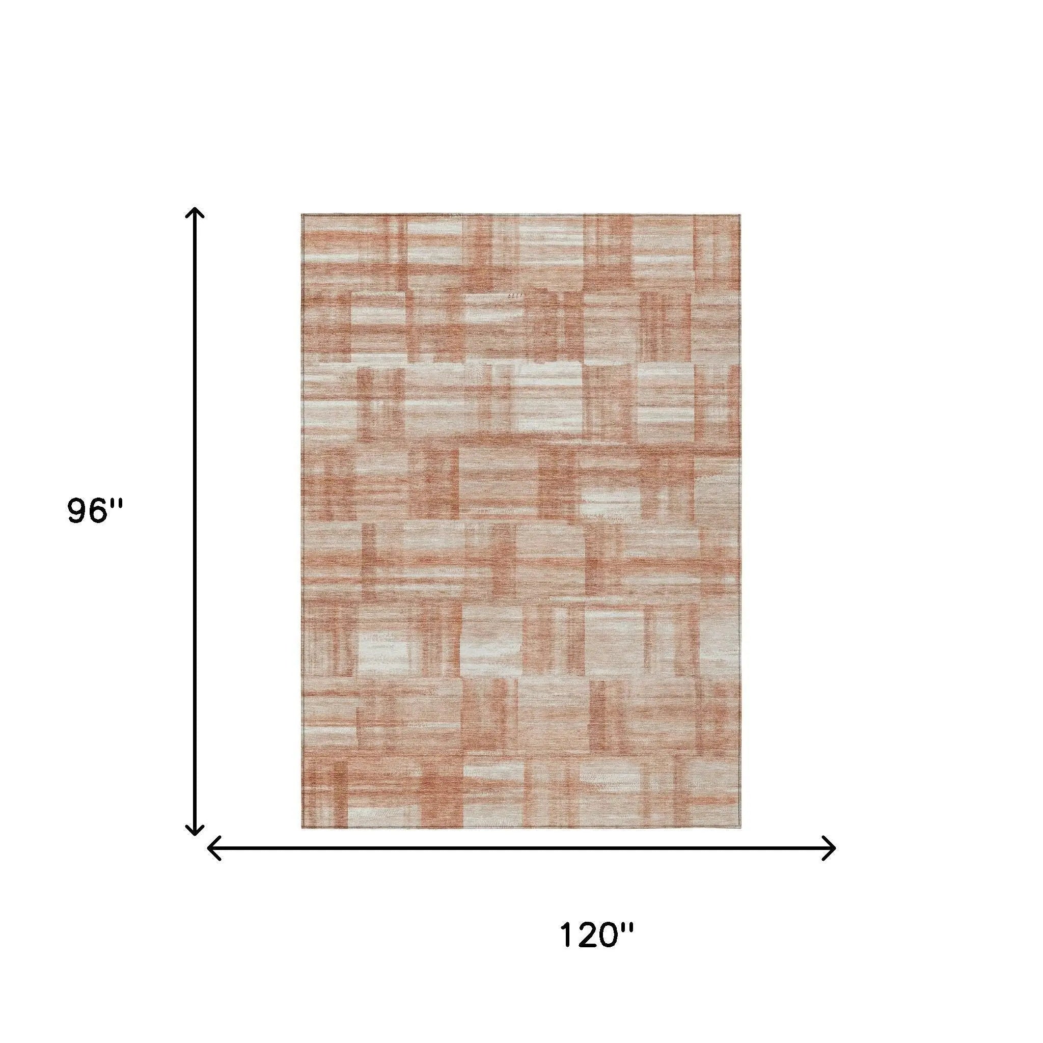 8' X 10' Copper And Salmon Striped Washable Indoor Outdoor Area Rug Homeroots Outdoor