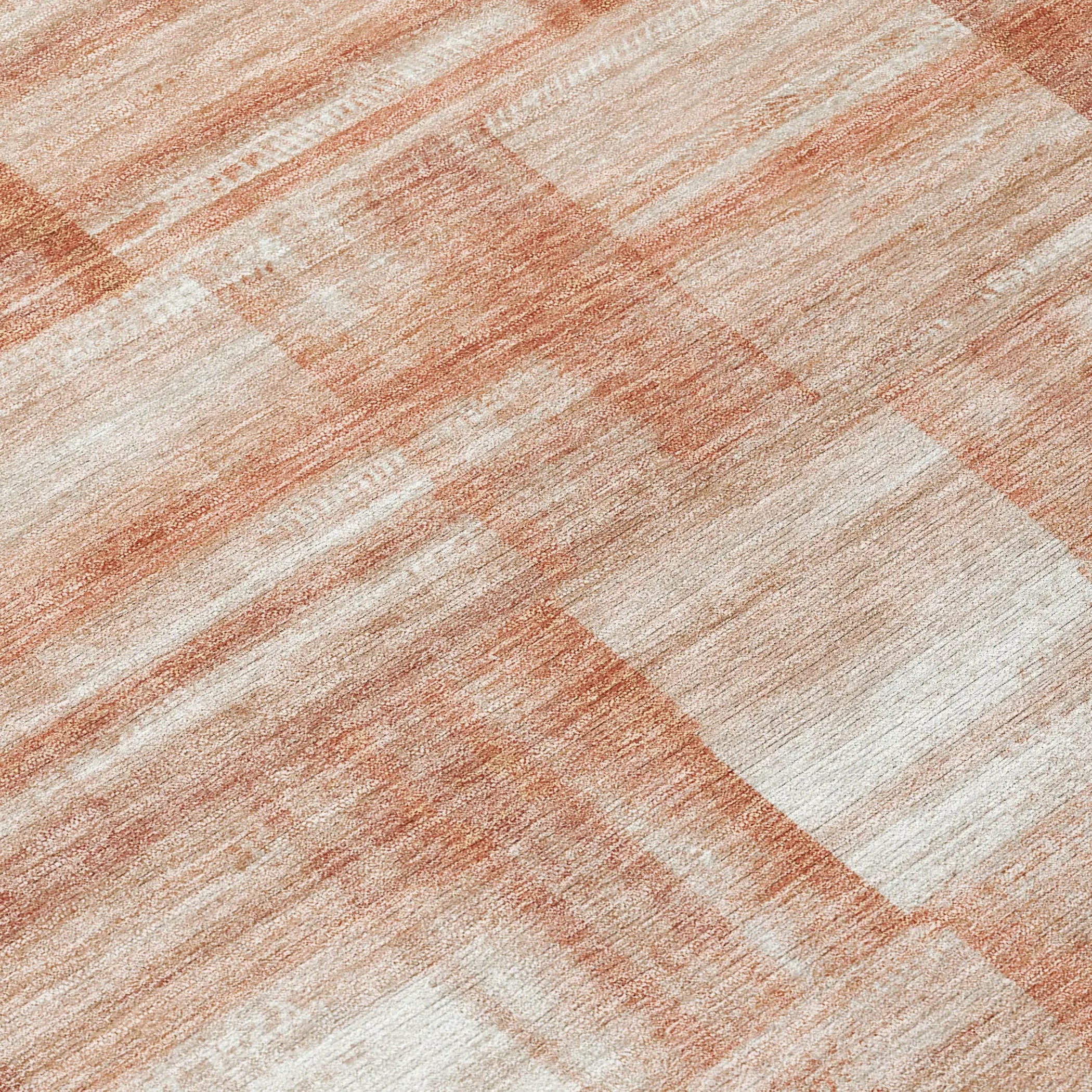 8' X 10' Copper And Salmon Striped Washable Indoor Outdoor Area Rug Homeroots Outdoor