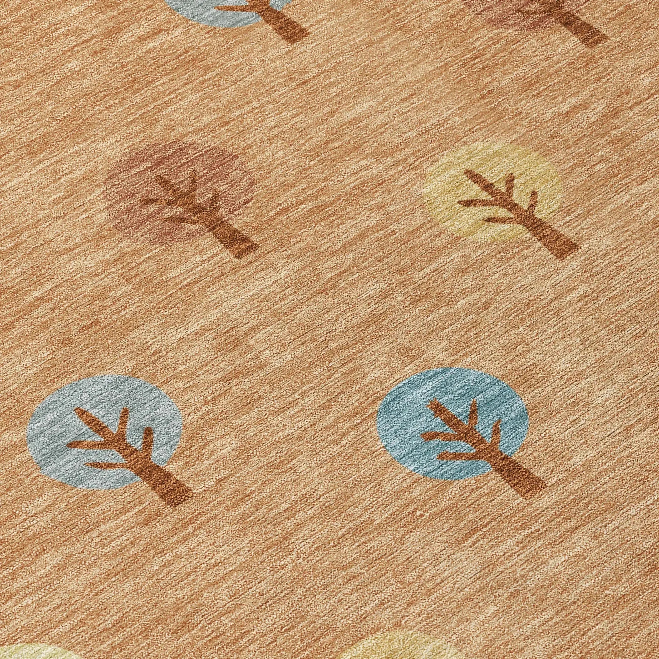 8' X 10' Copper And Teal Blue Geometric Washable Indoor Outdoor Area Rug Homeroots Outdoor
