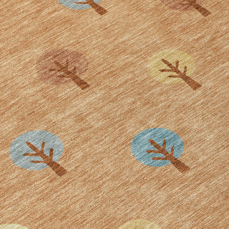 8' X 10' Copper And Teal Blue Geometric Washable Indoor Outdoor Area Rug Homeroots Outdoor
