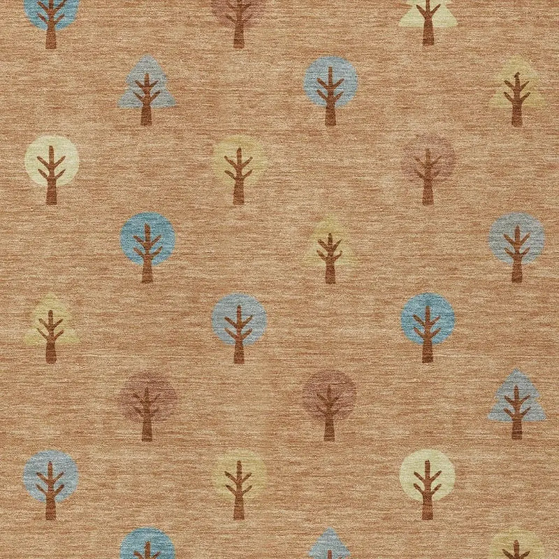 8' X 10' Copper And Teal Blue Geometric Washable Indoor Outdoor Area Rug Homeroots Outdoor
