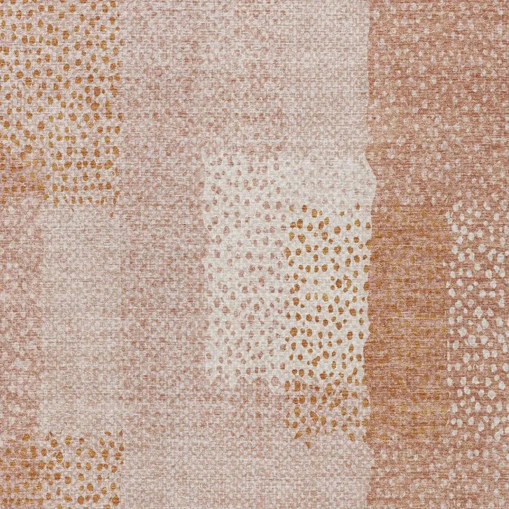 8' X 10' Coral And Orange Abstract Washable Indoor Outdoor Area Rug Homeroots Outdoor