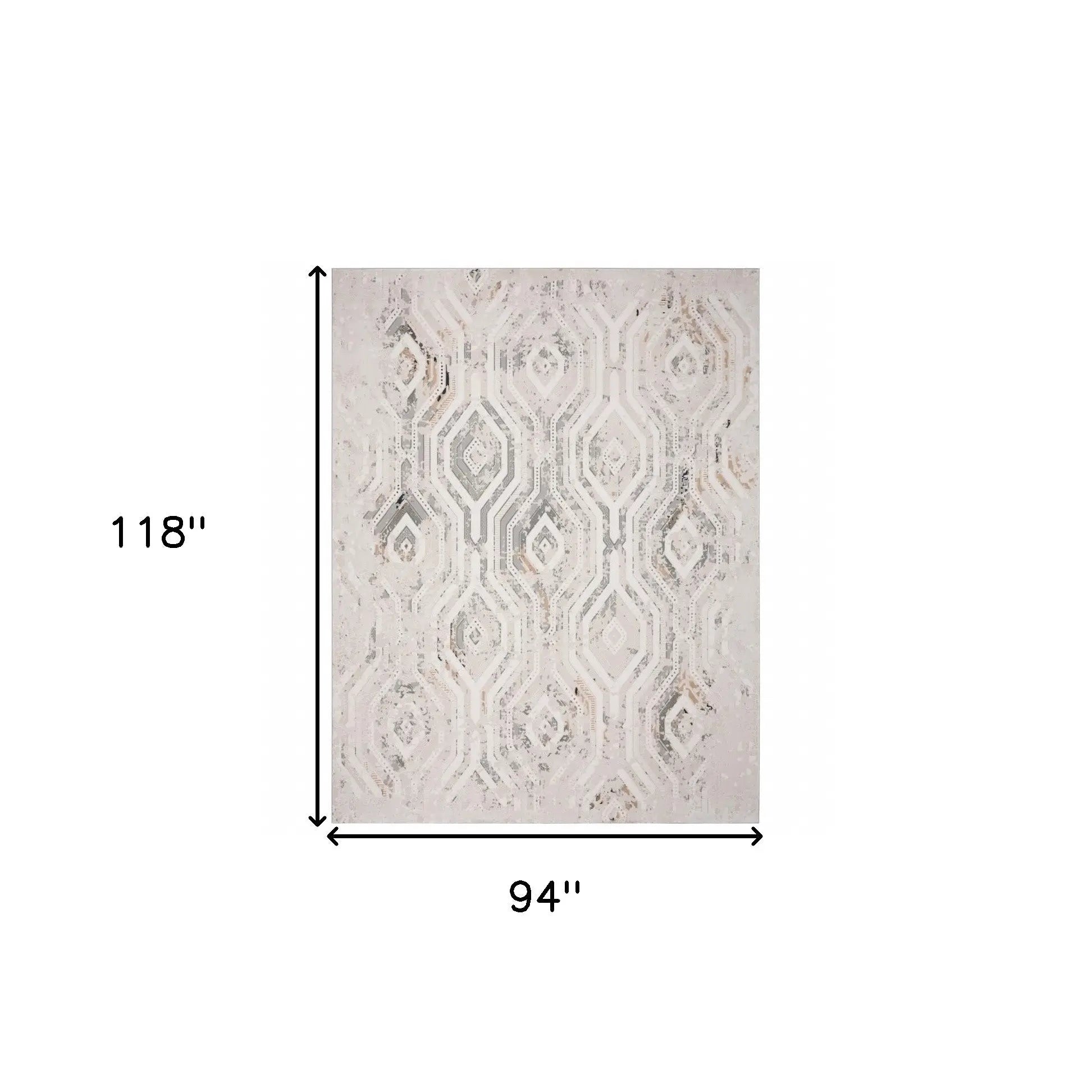 8' X 10' Cream Abstract Distressed Area Rug Homeroots Home Decor