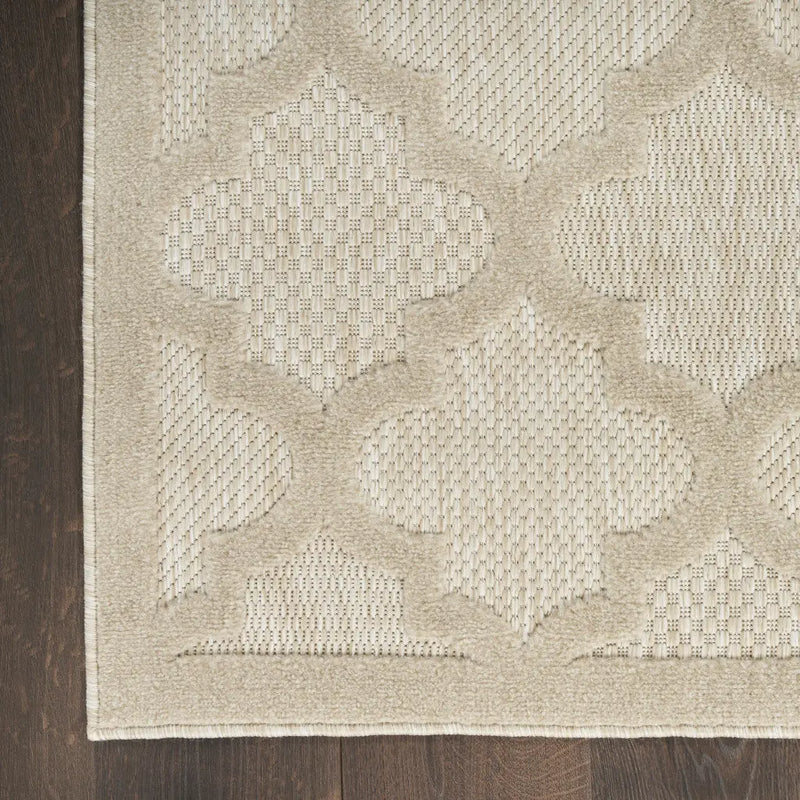 8' X 10' Cream And Beige Trellis Indoor Outdoor Area Rug Homeroots Outdoor
