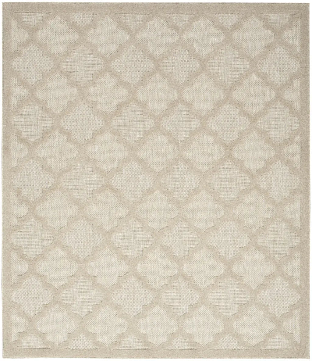 8' X 10' Cream And Beige Trellis Indoor Outdoor Area Rug Homeroots Outdoor