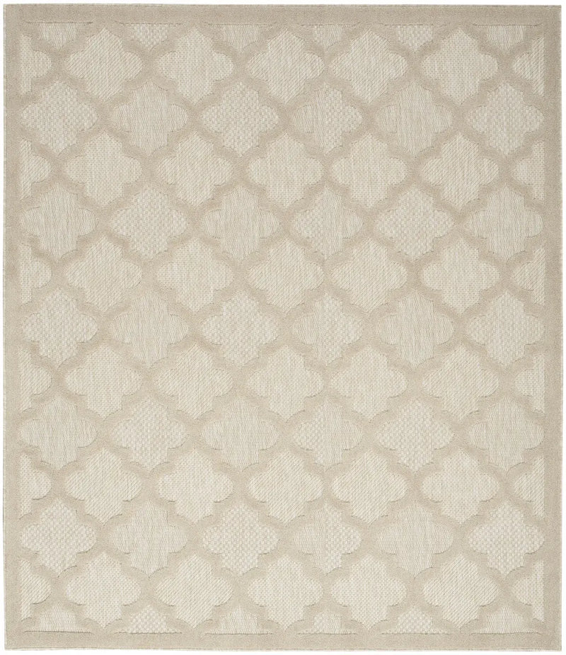 8' X 10' Cream And Beige Trellis Indoor Outdoor Area Rug Homeroots Outdoor