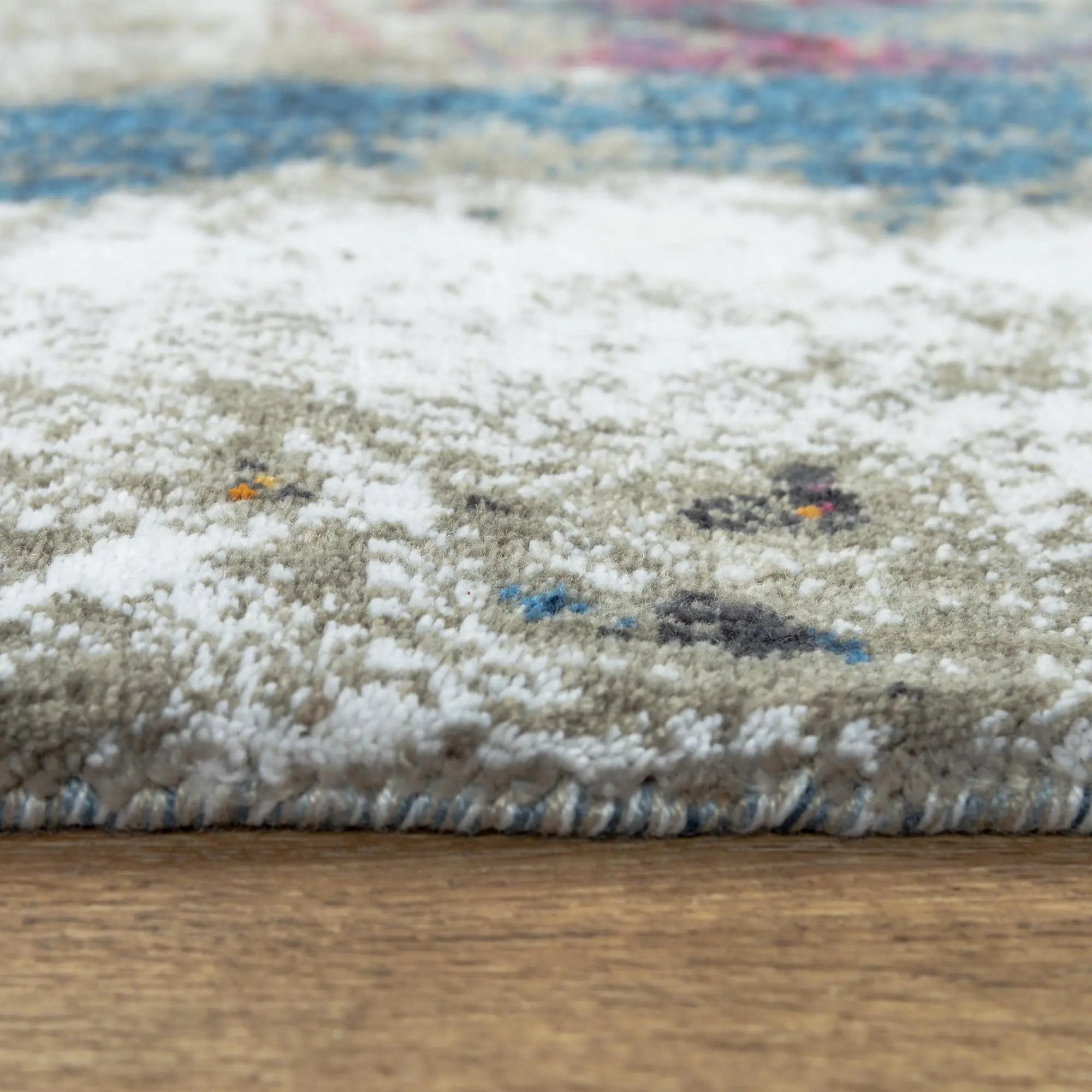 8' X 10' Cream And Blue Abstract Hand Carved Handmade Area Rug Homeroots Home Decor