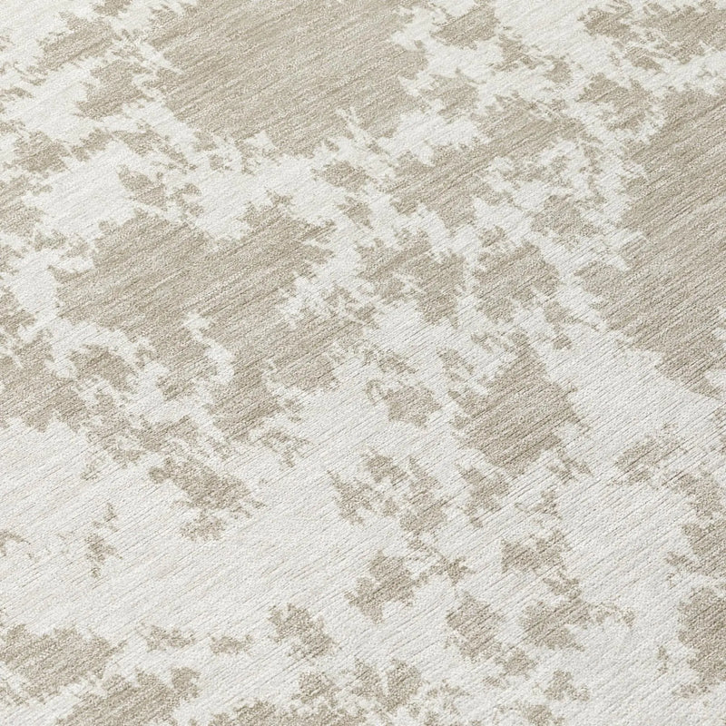 8' X 10' Cream And Ivory Abstract Washable Indoor Outdoor Area Rug Homeroots Outdoor
