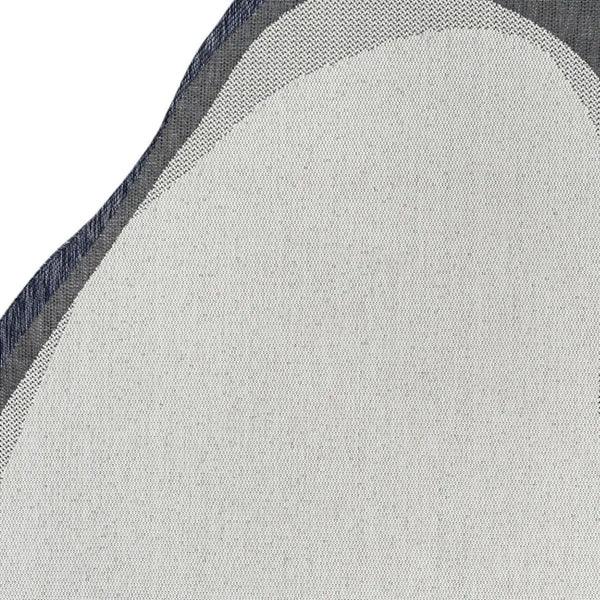 8' X 10' Cream And Navy Blue Abstract Indoor Outdoor Area Rug Homeroots Outdoor