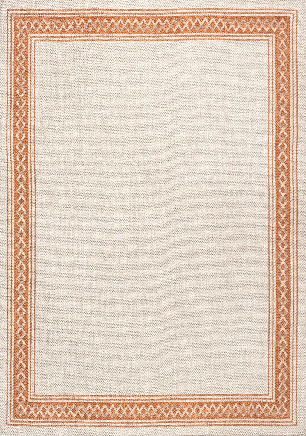 8' X 10' Cream And Orange Indoor Outdoor Area Rug Homeroots Outdoor