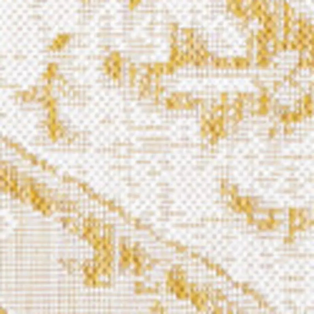 8' X 10' Cream And Yellow Medallion Indoor Outdoor Area Rug Homeroots Outdoor