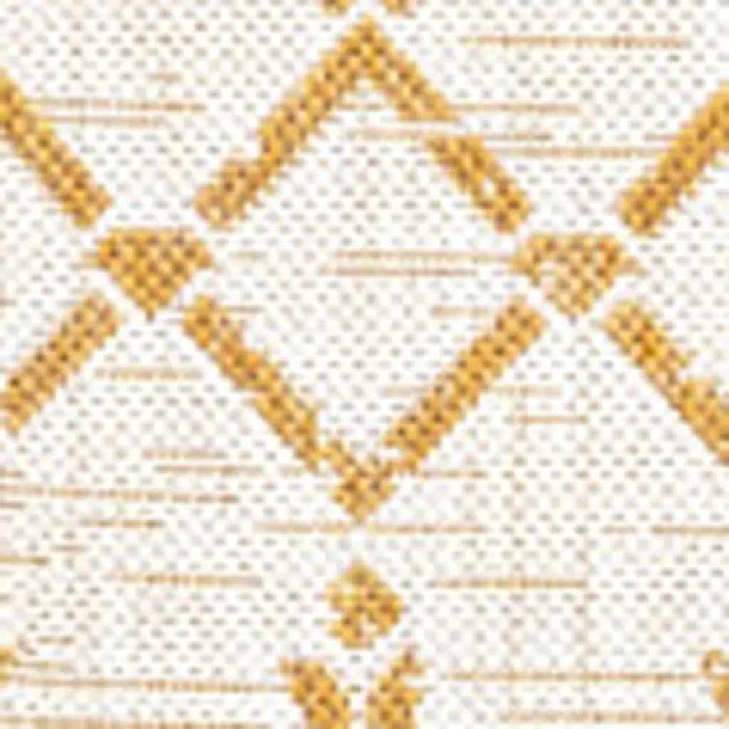 8' X 10' Cream And Yellow Trellis Indoor Outdoor Area Rug Homeroots Outdoor