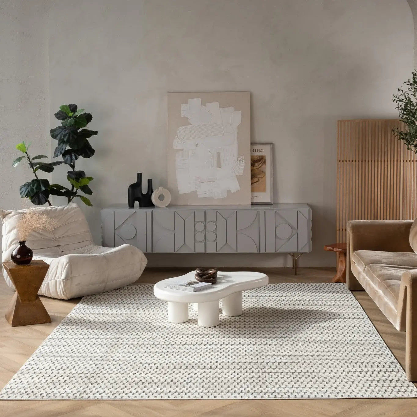 8' X 10' Cream and Beige Geometric Distressed Indoor Outdoor Area Rug Homeroots Outdoor