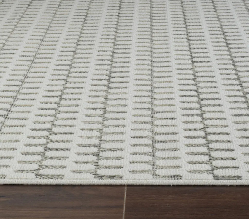 8' X 10' Cream and Beige Geometric Distressed Indoor Outdoor Area Rug Homeroots Outdoor