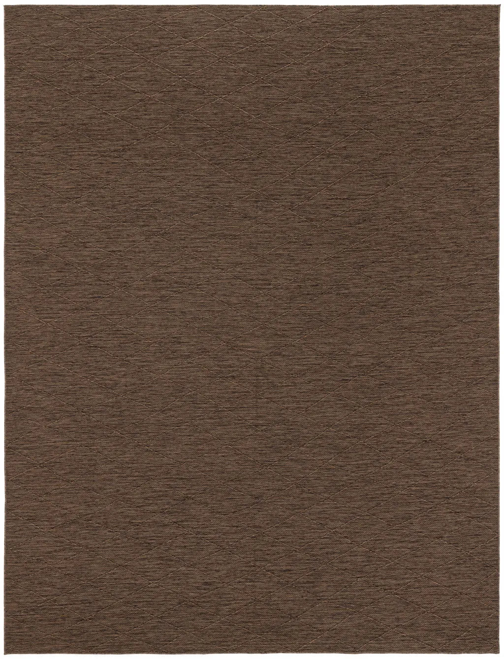 8' X 10' Dark Brown And Brown Geometric Indoor Outdoor Area Rug Homeroots Outdoor