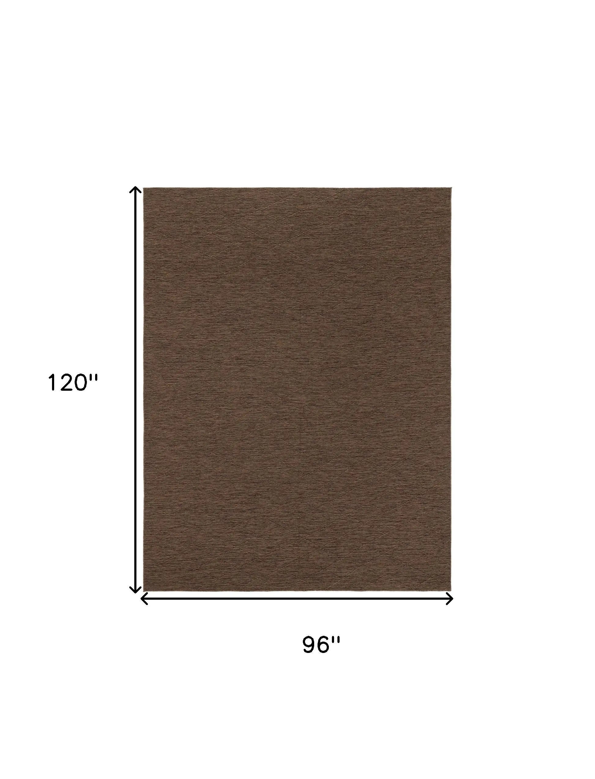 8' X 10' Dark Brown And Brown Geometric Indoor Outdoor Area Rug Homeroots Outdoor