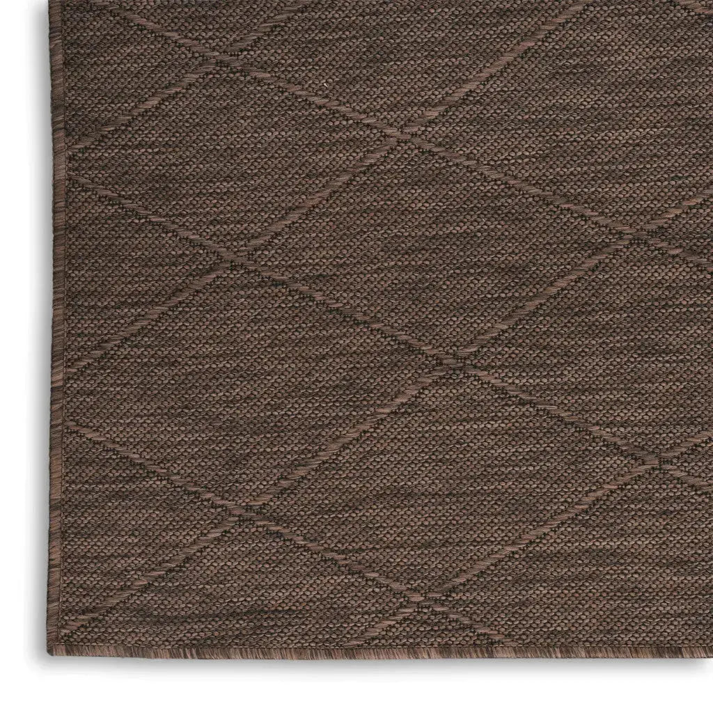 8' X 10' Dark Brown And Brown Geometric Indoor Outdoor Area Rug Homeroots Outdoor