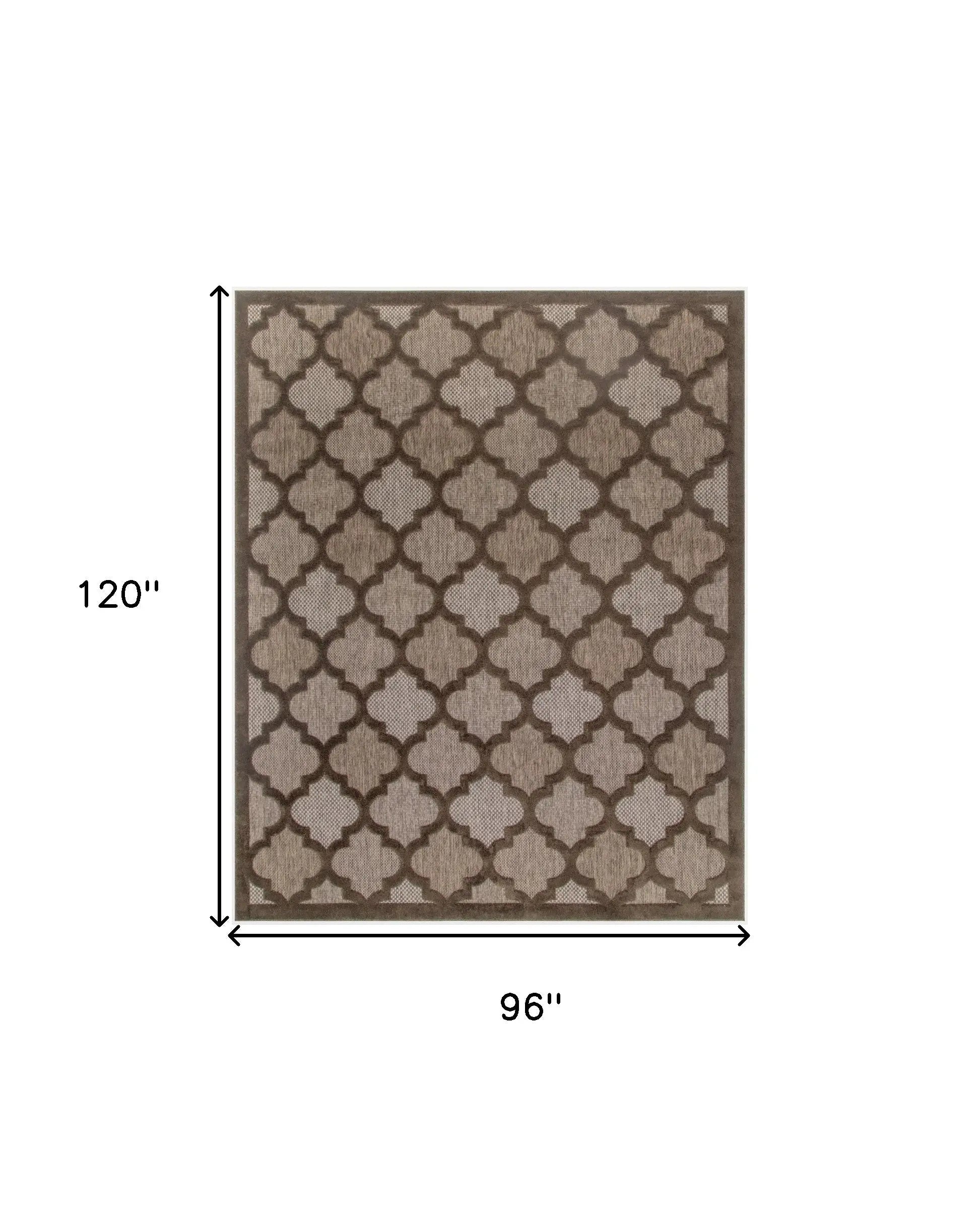 8' X 10' Dark Brown And Light Brown Trellis Indoor Outdoor Area Rug Homeroots Outdoor