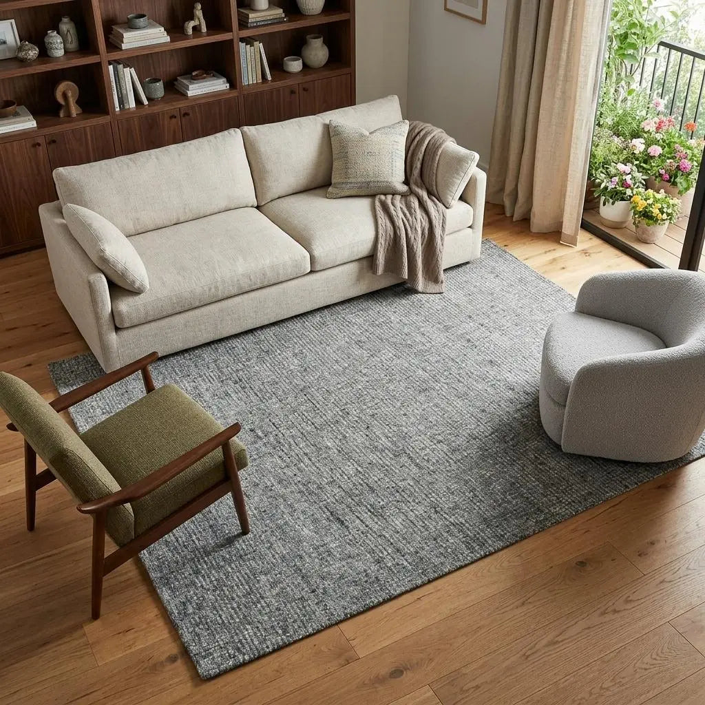 8' X 10' Dark Gray And Beige Wool Hand Tufted Area Rug Homeroots Home Decor