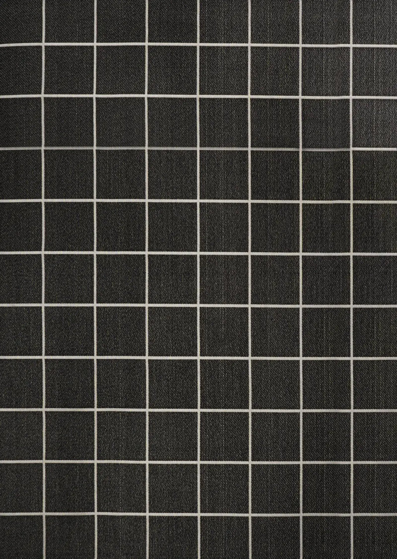 8' X 10' Dark Gray And Cream Plaid Indoor Outdoor Area Rug Homeroots Outdoor