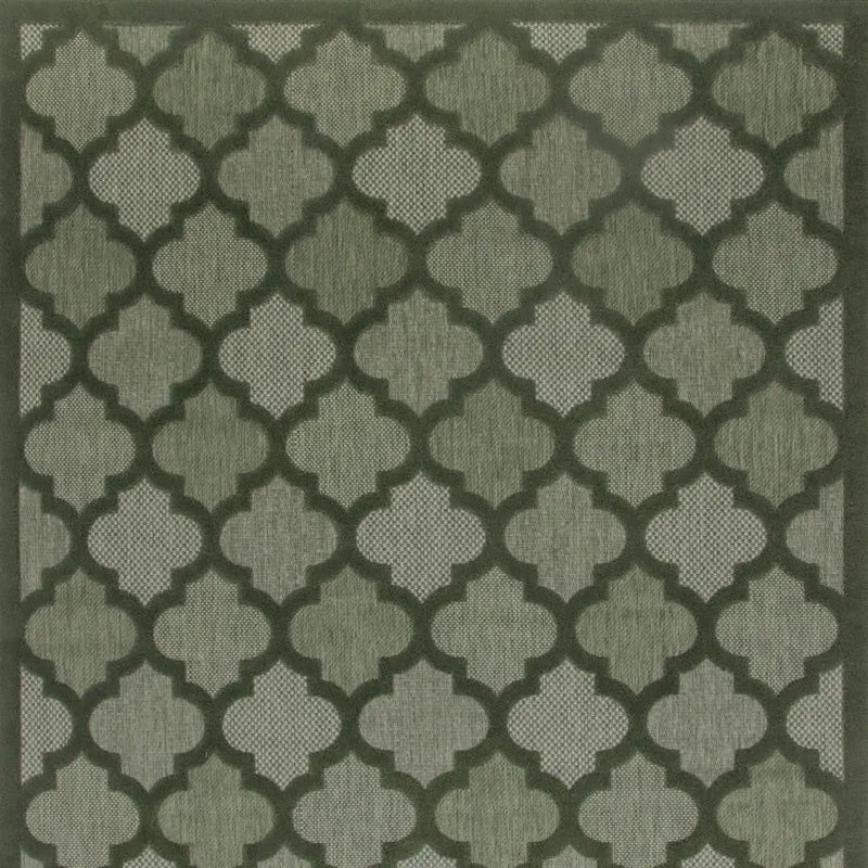 8' X 10' Dark Green And Light Green Trellis Indoor Outdoor Area Rug Homeroots Outdoor