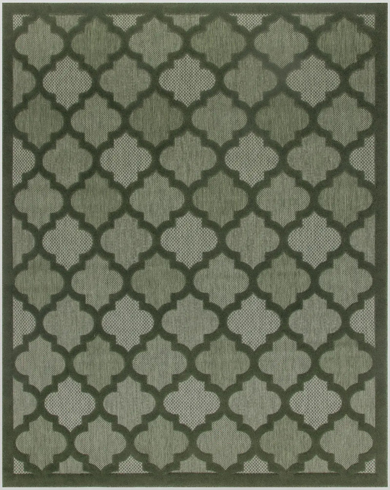 8' X 10' Dark Green And Light Green Trellis Indoor Outdoor Area Rug Homeroots Outdoor