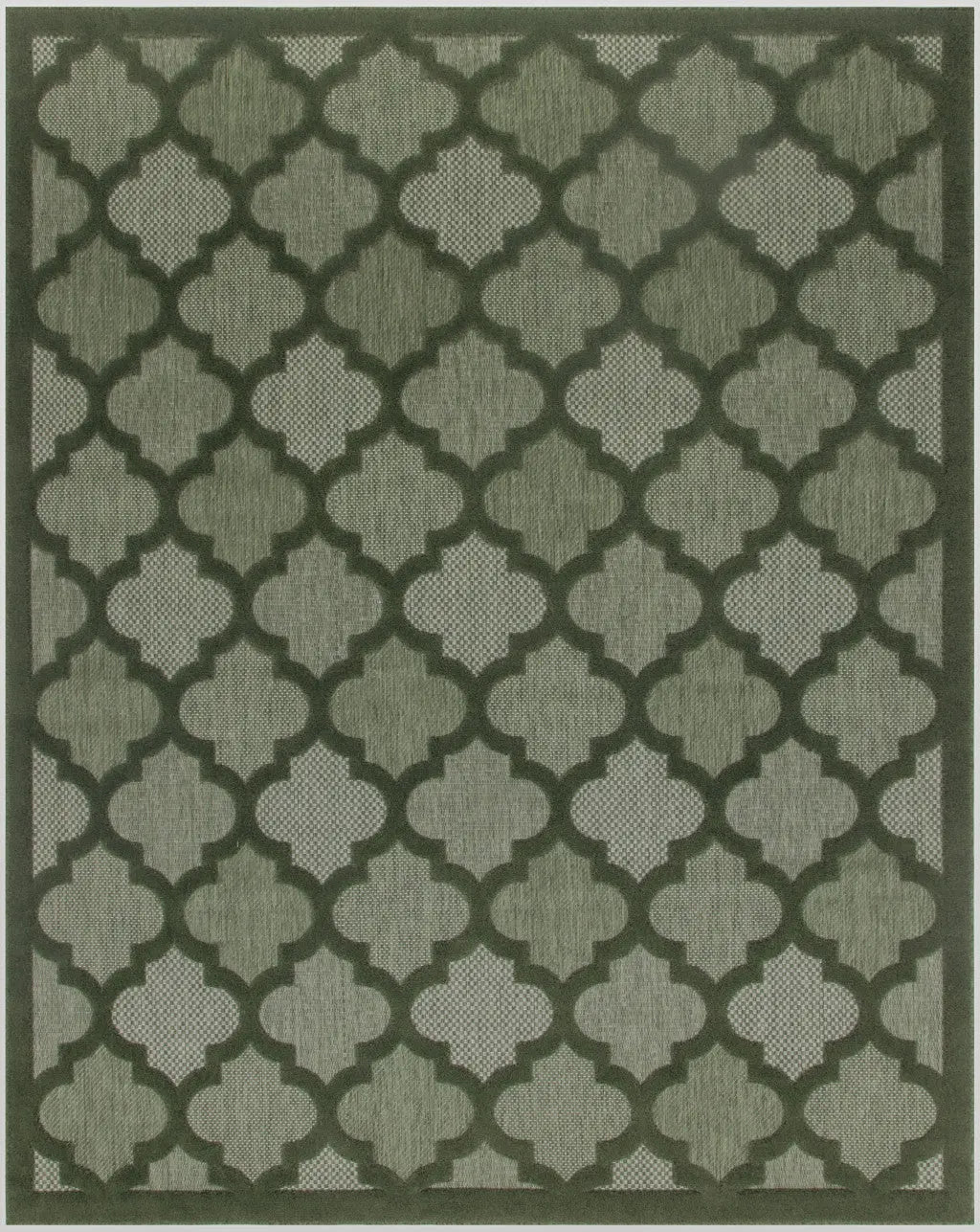 8' X 10' Dark Green And Light Green Trellis Indoor Outdoor Area Rug Homeroots Outdoor