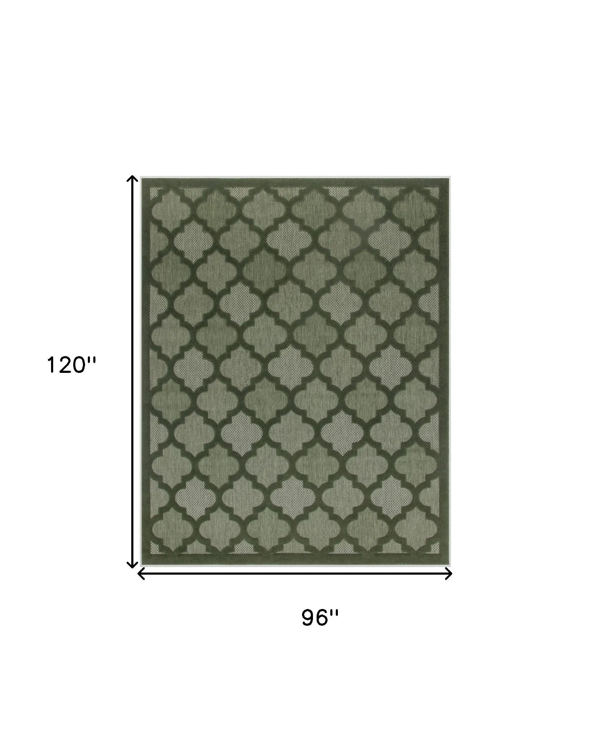 8' X 10' Dark Green And Light Green Trellis Indoor Outdoor Area Rug Homeroots Outdoor