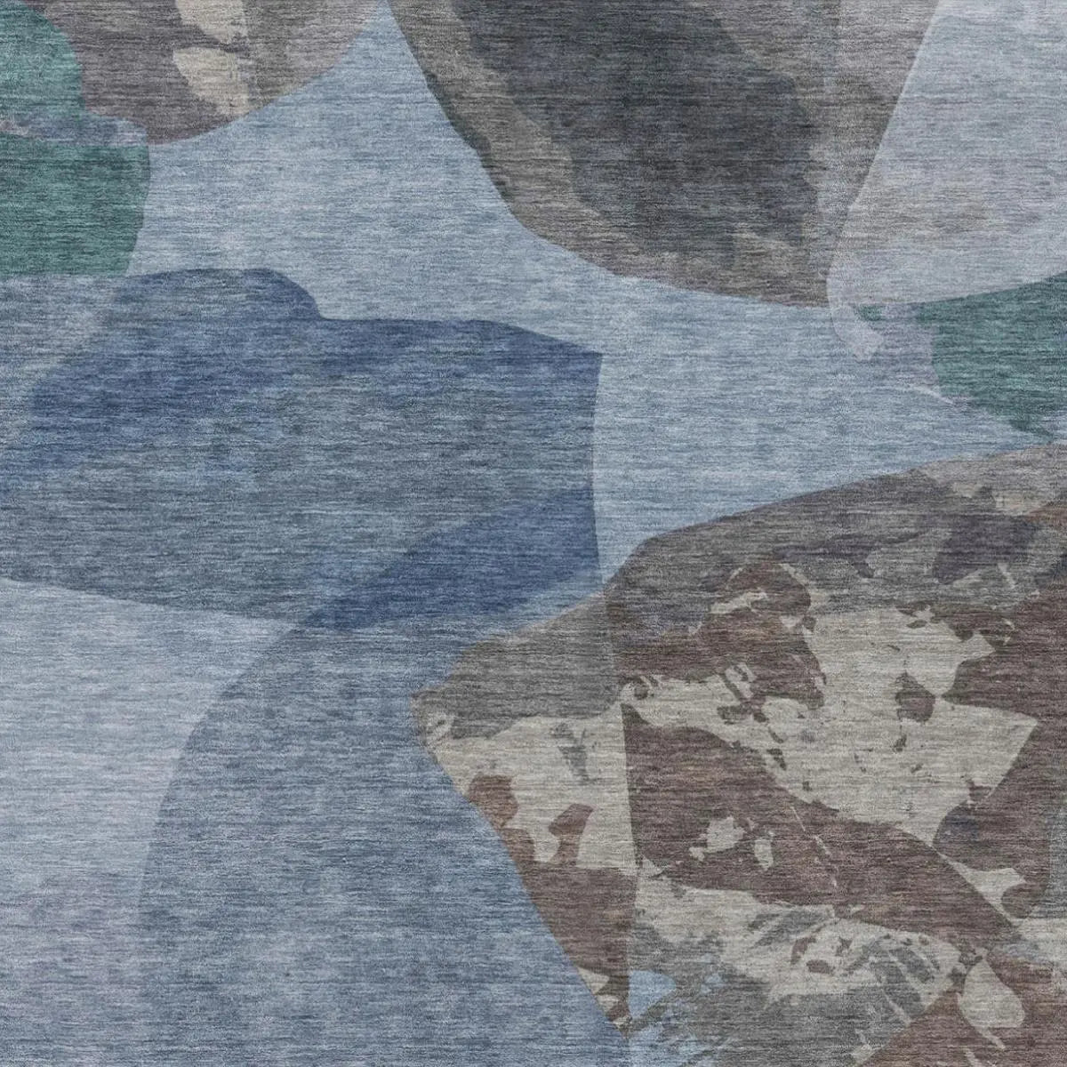 8' X 10' Denim Blue And Blue Abstract Washable Indoor Outdoor Area Rug Homeroots Outdoor