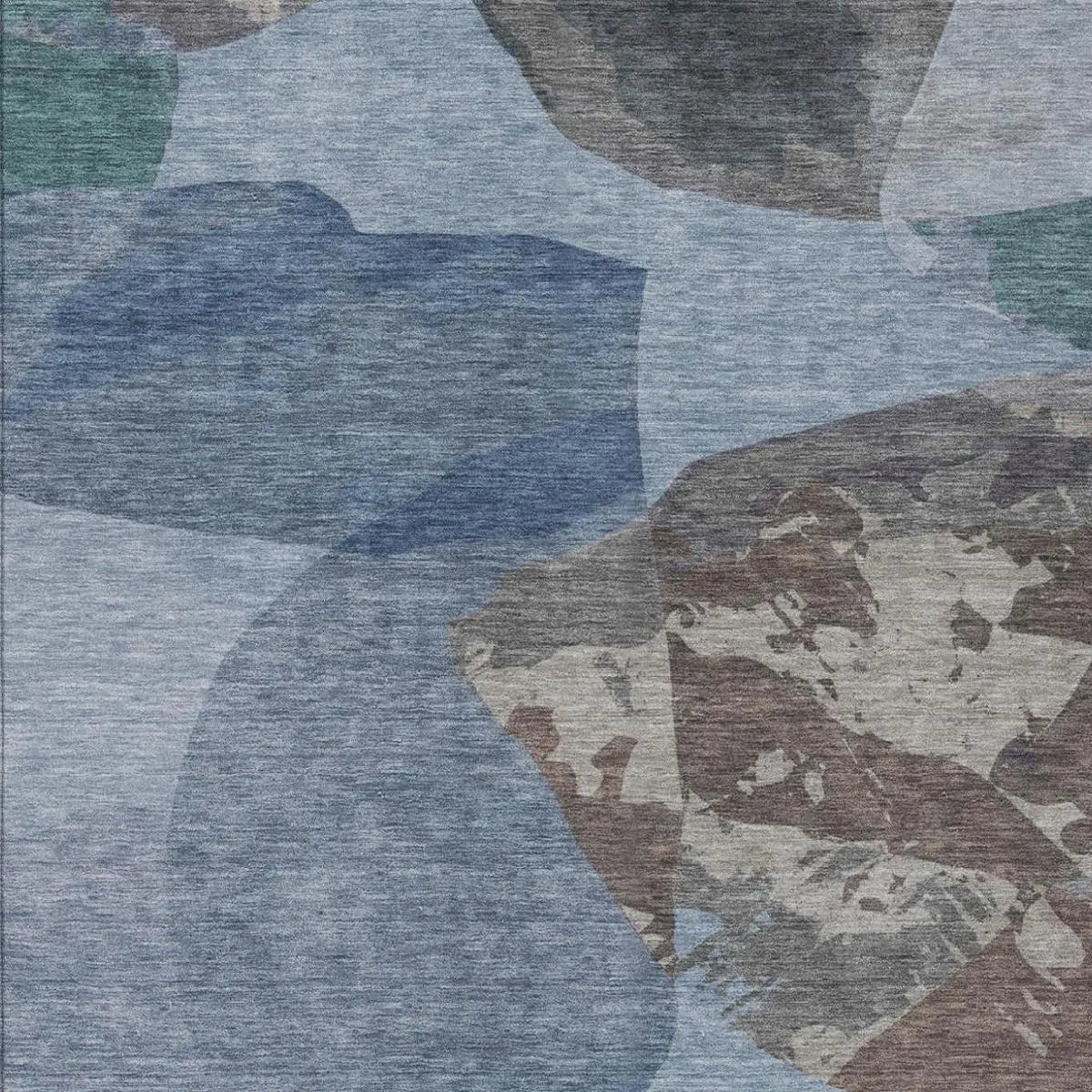 8' X 10' Denim Blue And Blue Abstract Washable Indoor Outdoor Area Rug Homeroots Outdoor