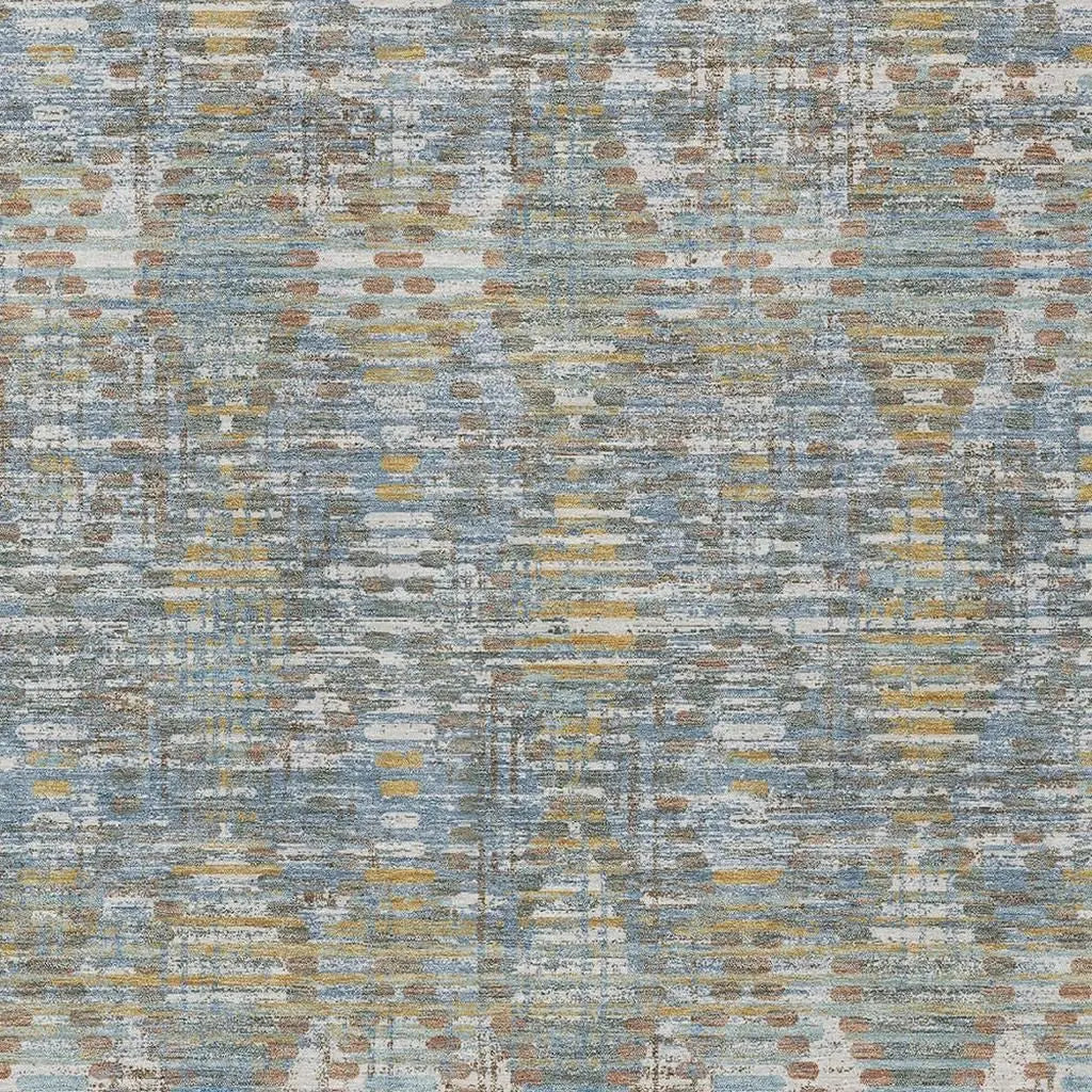 8' X 10' Denim Blue And Blue Floral Medallion Washable Indoor Outdoor Area Rug Homeroots Outdoor