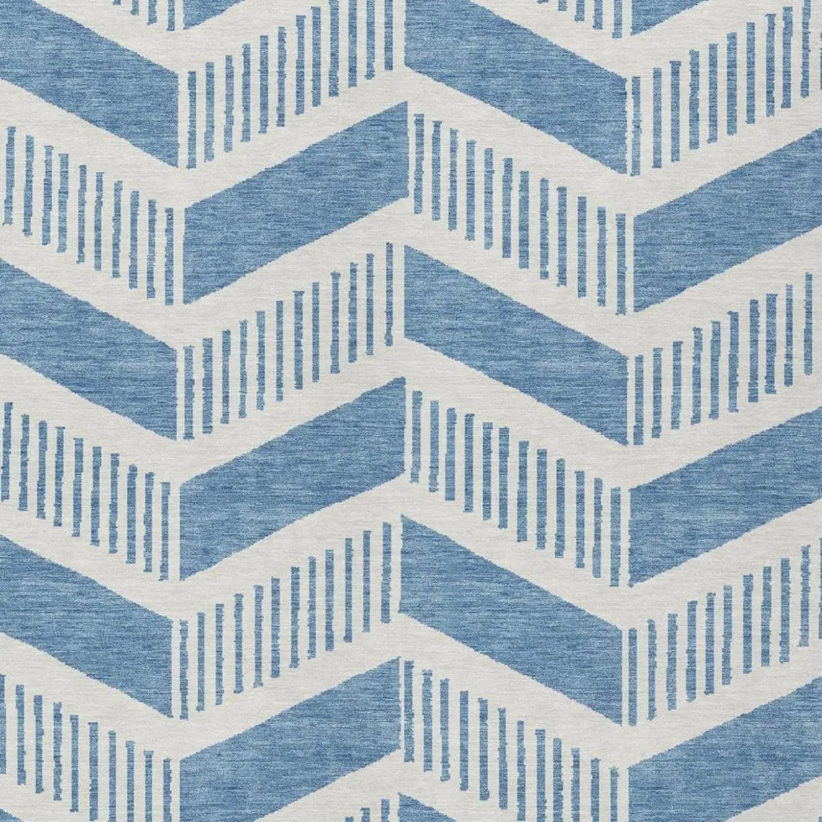 8' X 10' Denim Blue And Blue Geometric Washable Indoor Outdoor Area Rug Homeroots Outdoor