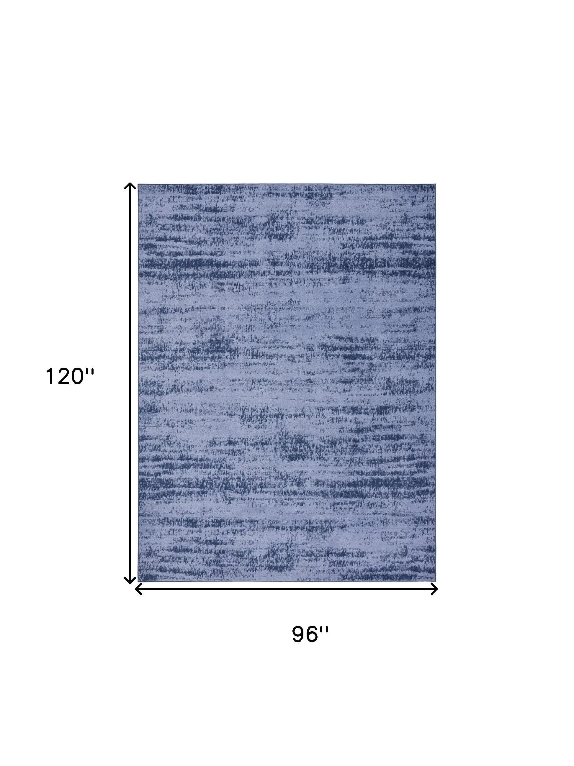 8' X 10' Denim Blue And Navy Blue Abstract Indoor Outdoor Area Rug Homeroots Outdoor