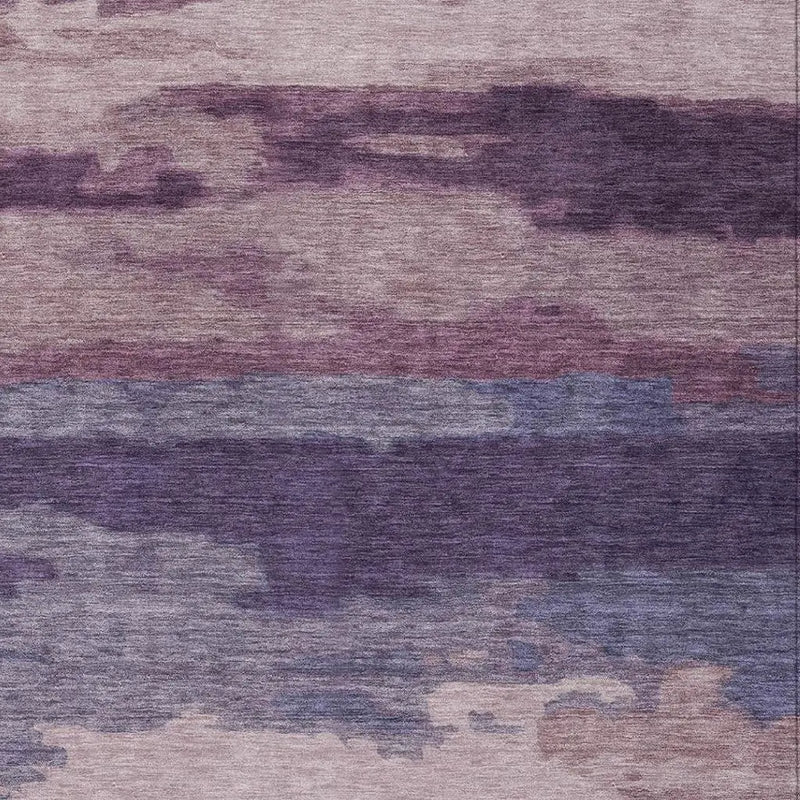 8' X 10' Eggplant And Purple Abstract Washable Indoor Outdoor Area Rug Homeroots Outdoor