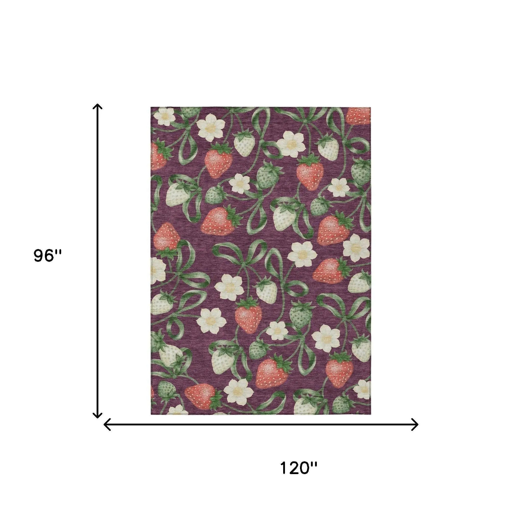 8' X 10' Eggplant And Purple Floral Washable Indoor Outdoor Area Rug Homeroots Outdoor