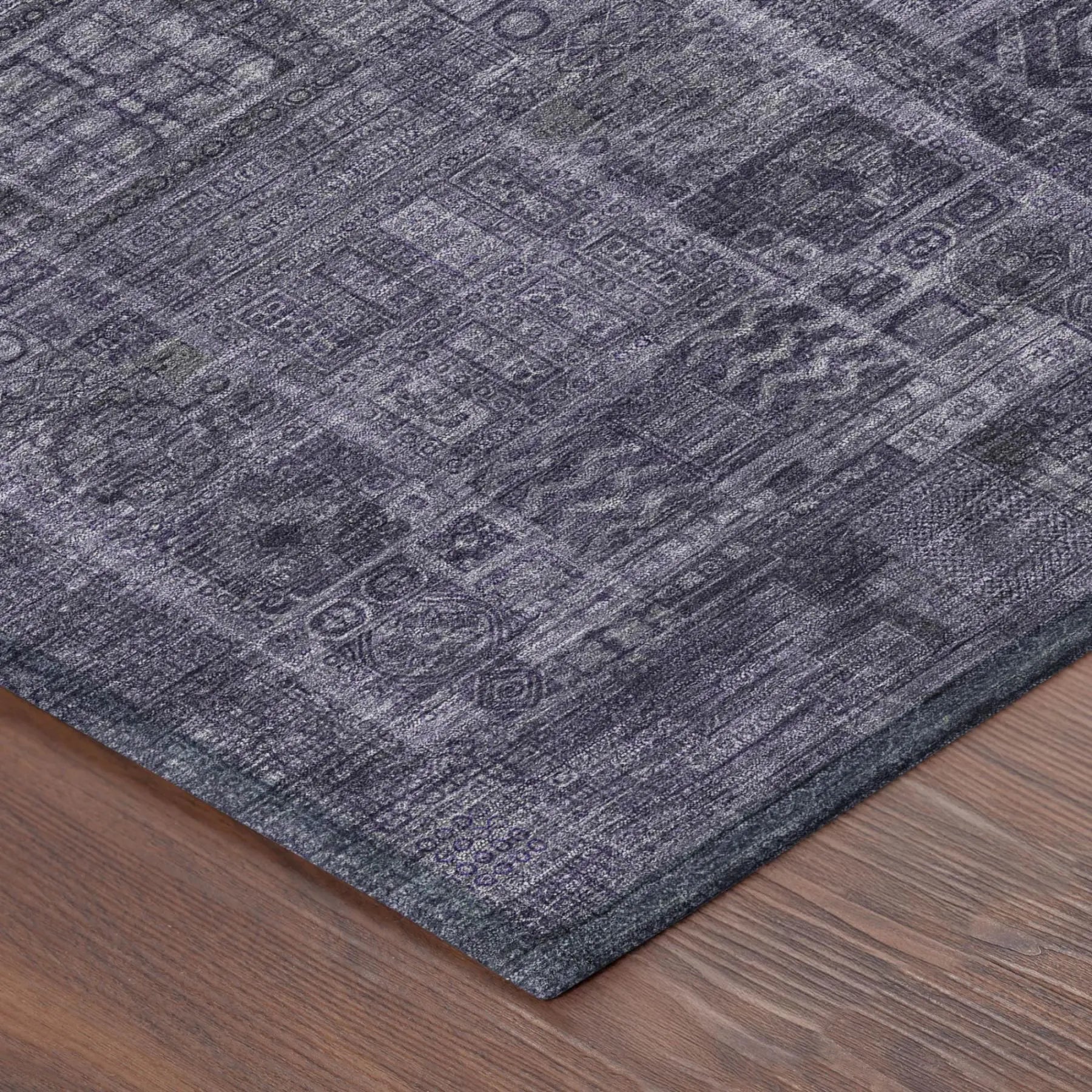 8' X 10' Eggplant And Purple Oriental Washable Indoor Outdoor Area Rug Homeroots Outdoor