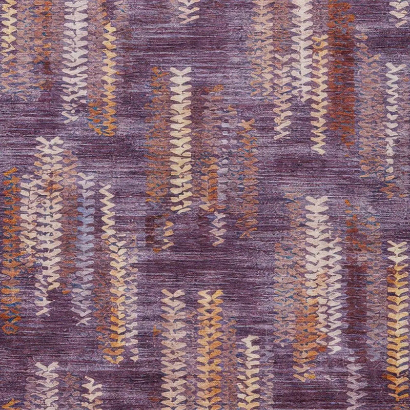 8' X 10' Eggplant And Purple Striped Washable Indoor Outdoor Area Rug Homeroots Outdoor