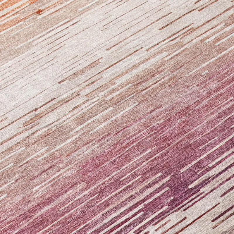 8' X 10' Eggplant And Purple Striped Washable Indoor Outdoor Area Rug Homeroots Outdoor