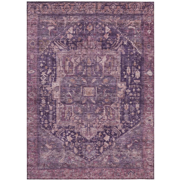 8' X 10' Eggplant Medallion Washable Indoor Outdoor Area Rug Homeroots Outdoor