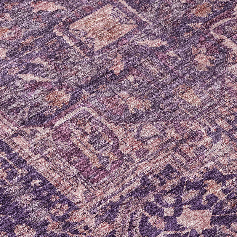 8' X 10' Eggplant Medallion Washable Indoor Outdoor Area Rug Homeroots Outdoor