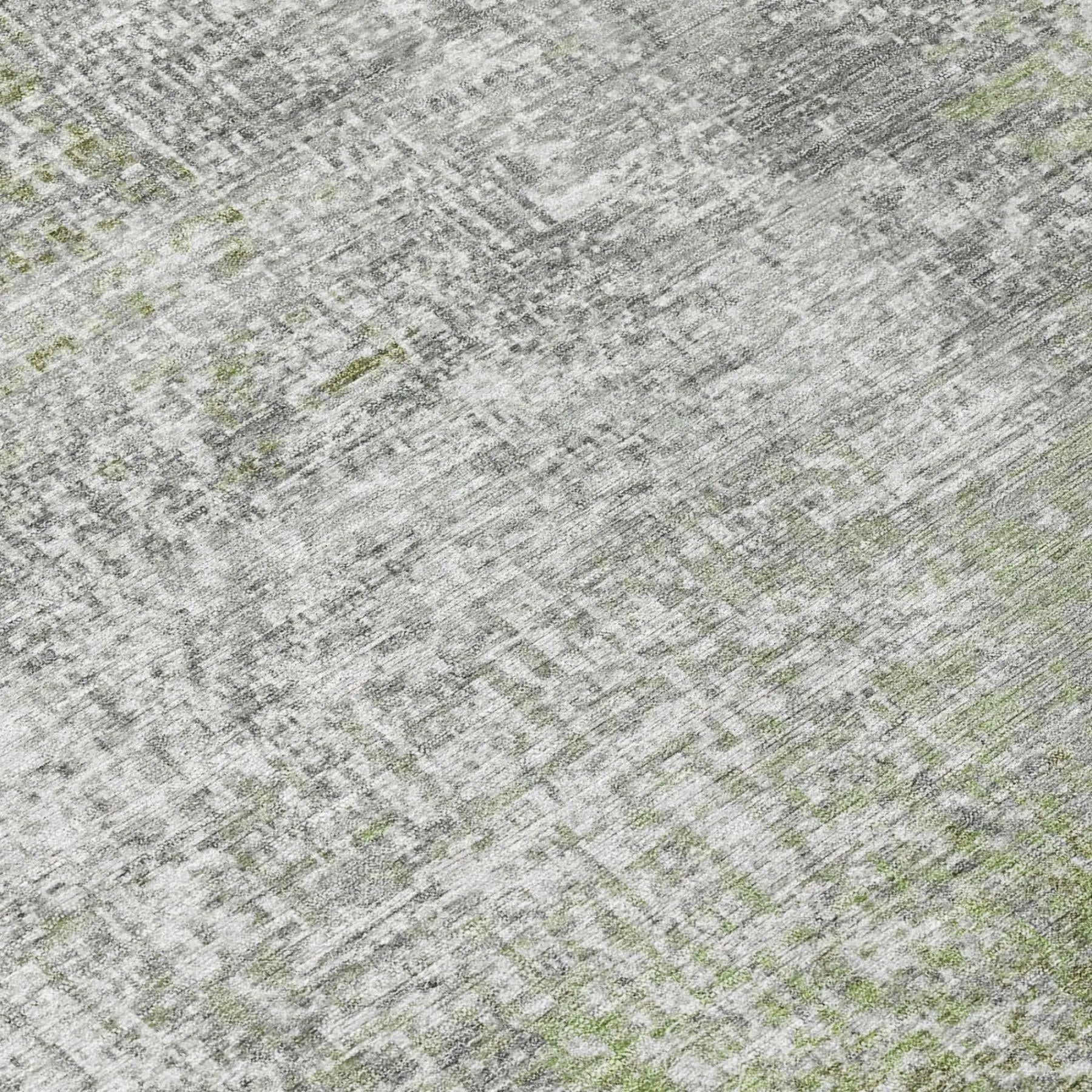 8' X 10' Fern Green And Green Abstract Washable Indoor Outdoor Area Rug Homeroots Outdoor
