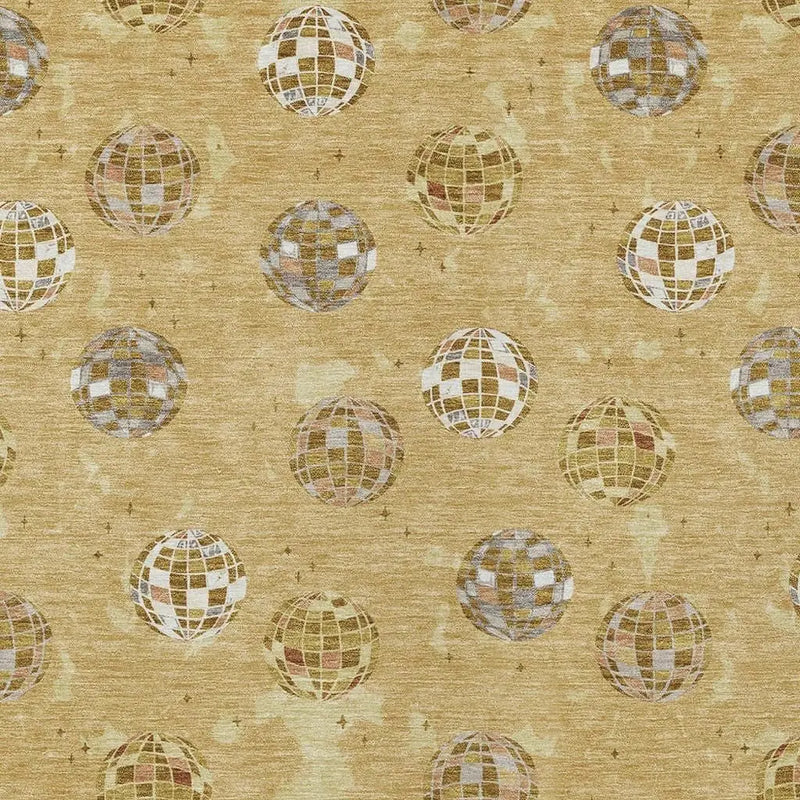 8' X 10' Gold And Blue Geometric Washable Indoor Outdoor Area Rug Homeroots Outdoor